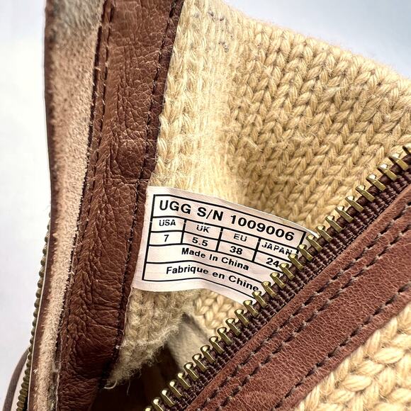 UGG Rosalie Knit/Leather Mid Calf Boots 7 - Picture 12 of 16